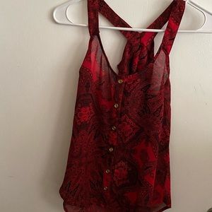 Charlotte Russe red and black blouse tank top